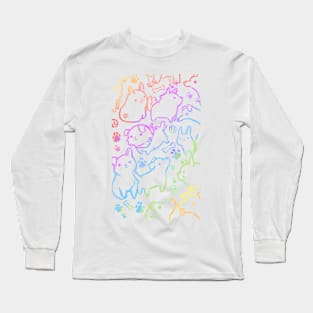 Dog Rainbow Long Sleeve T-Shirt